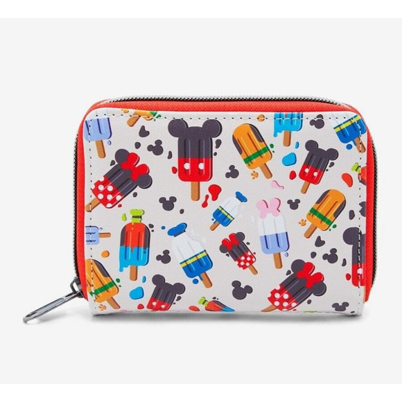 Loungefly Disney Mickey Mouse & Friends Popsicle AOP Wallet Zip Around New Wrap - Picture 1 of 3